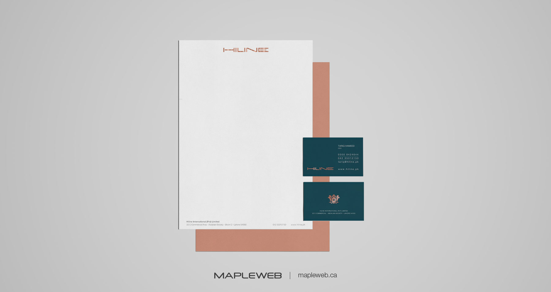 Hiline Business Card and Letterhead Brand design by Mapleweb